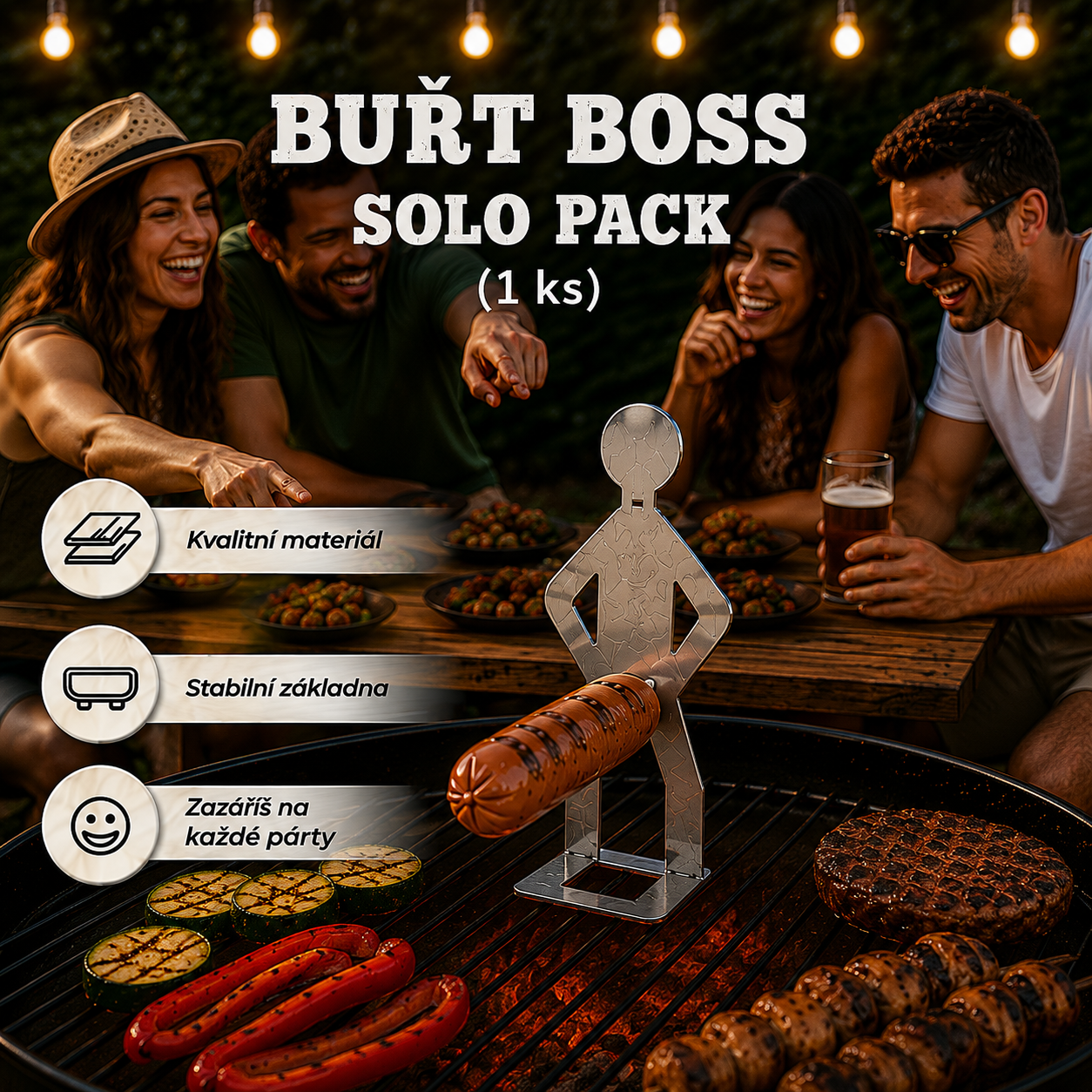 Buřt Boss v akci na grilu